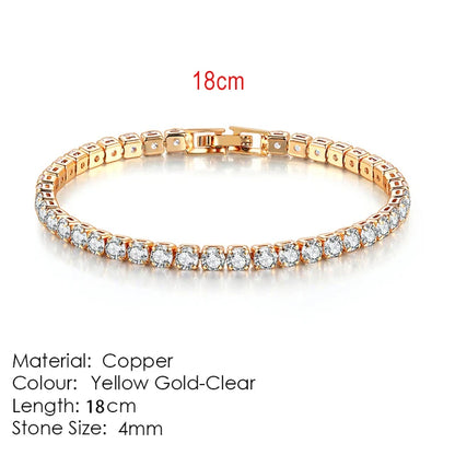 Luckacco Fashion Multicolor Tennis Bracelet for Women 2.5/3/4/5mm Zirconia Charm Designer Tennis Chain Men Bracelet Wedding Jewelry KC128