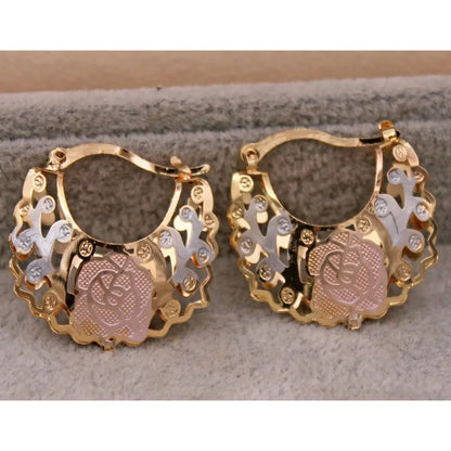 Luckacco Stylish 14K Gold Plated Hoop Earrings for Women - Perfect ForWeddings, Parties, and Birthdays