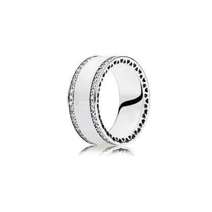 Luckacco 100% fashionable 925 sterling silver original heart-shaped water drop butterfly zircon charming ring for women's wedding jewelry