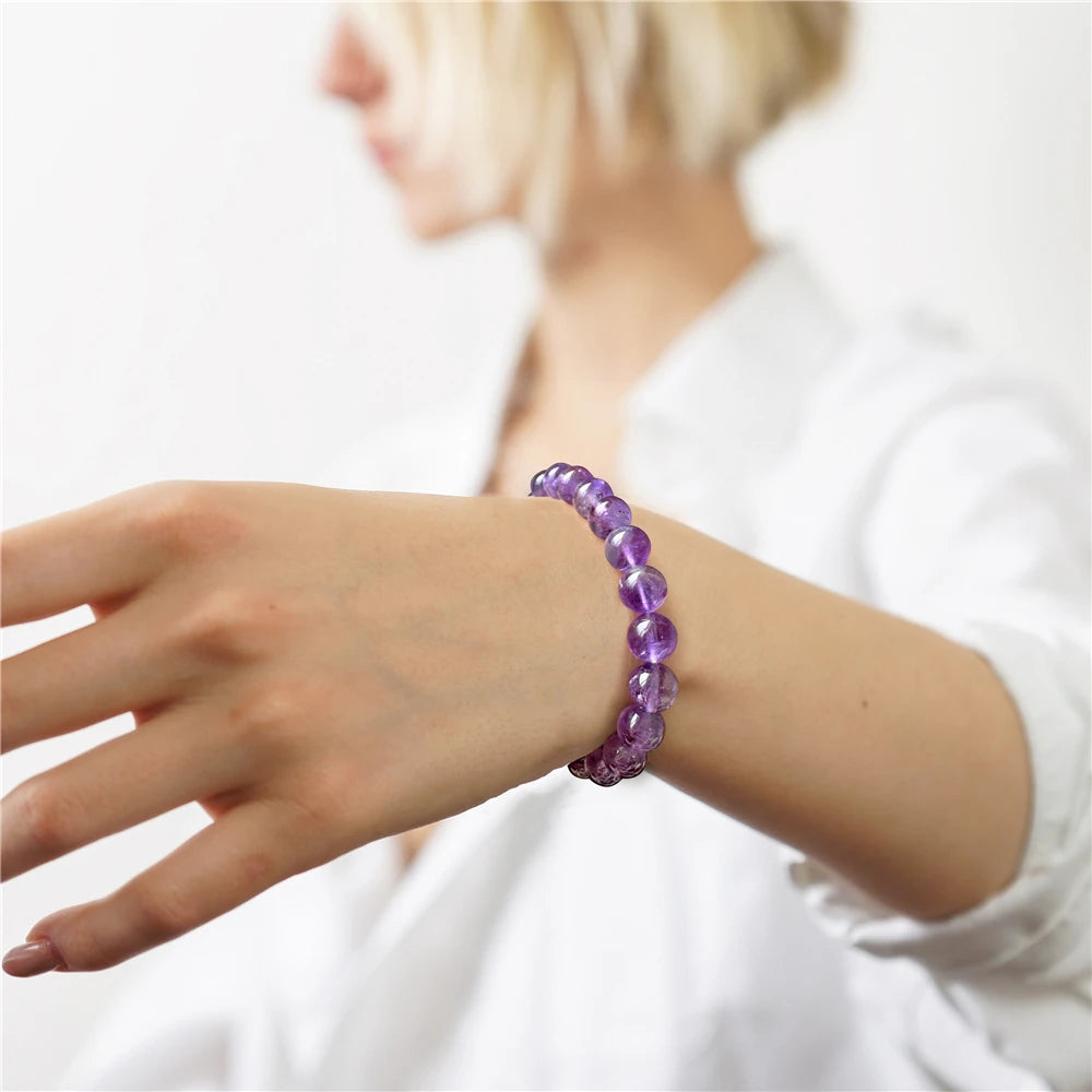 luckacco natural rose quartzs bracelets for women men relaxing anxiety energy healing natural stone bead bracelet with encouragement card
