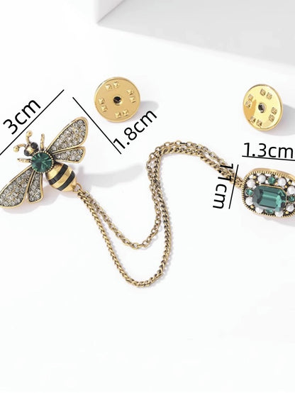 Luckacco 1 Piece Of Bee Crystal Tassel Women's Brooch Sweater With A Unique And Luxurious Design-zt3128
