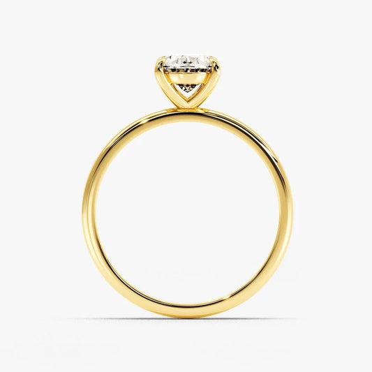 Luckacco S925 sterling silver oval Moissanite ring, women's four-prong simple egg-shaped ring