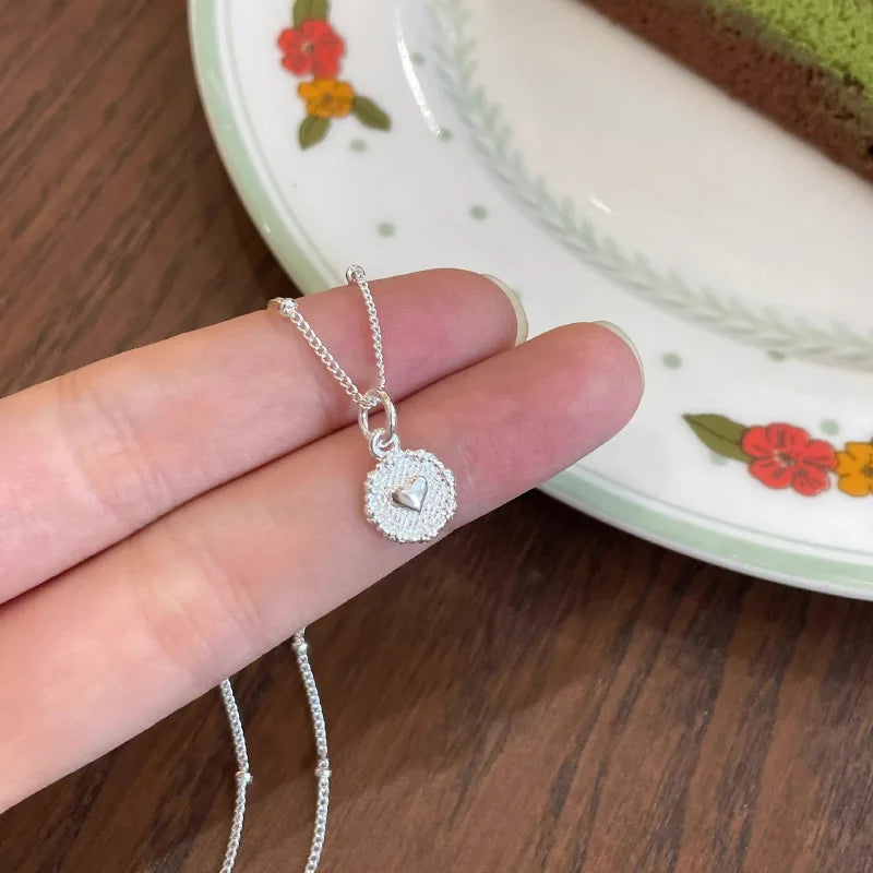 luckacco new trendy fashion 925 silver pearl simple elegant thin chain pendant necklace for women girl jewelry dropship
