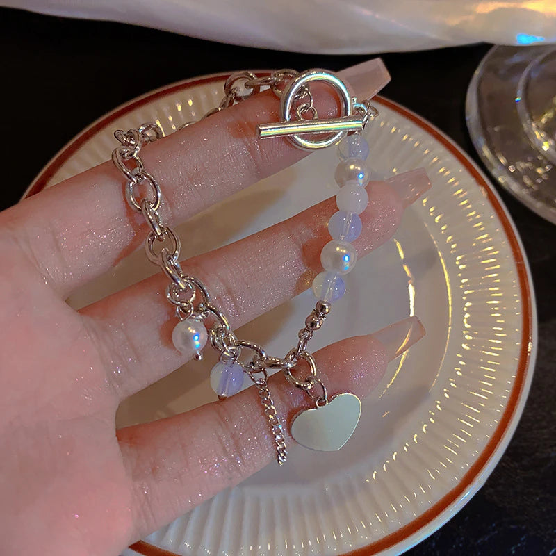 luckacco lats new fashion unique design elegant delicate baroque pearl bracelet ladies premium jewelry birthday party gift accessories