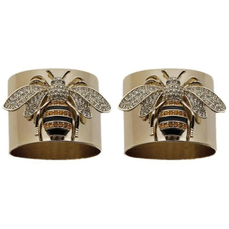 luckacco 1pcs luxury designer jewelry creative cute bee rings for women fashion stainless steel rings party wedding decoration