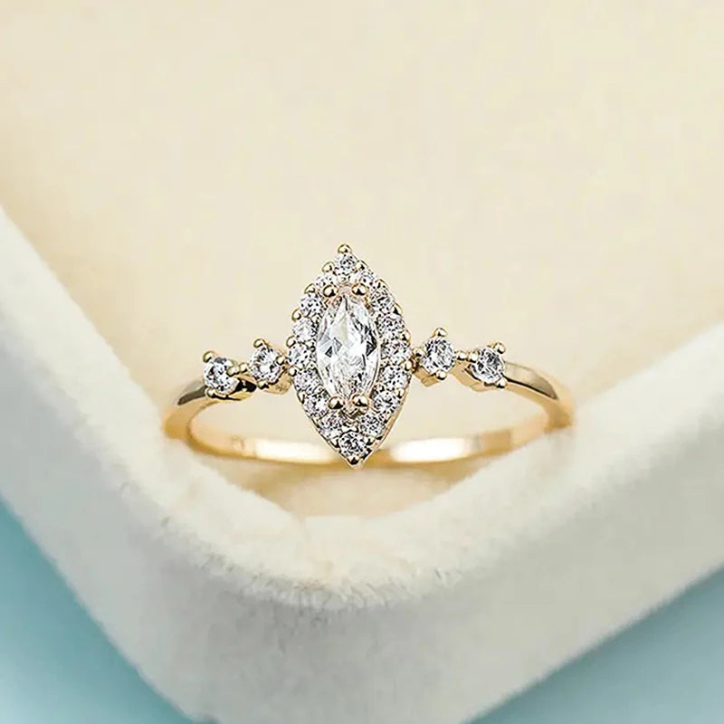 luckacco daily picks fashion luxury marquise cubic zirconia rings for women engagement wedding accessories gold color jewelry drop shipping