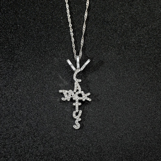 Luckacco Goth Cactus Jack Pendant Necklace Iced Cubic Zircon Plated Gold Silver Color Hip Hop Jewelry For Men Women kpop