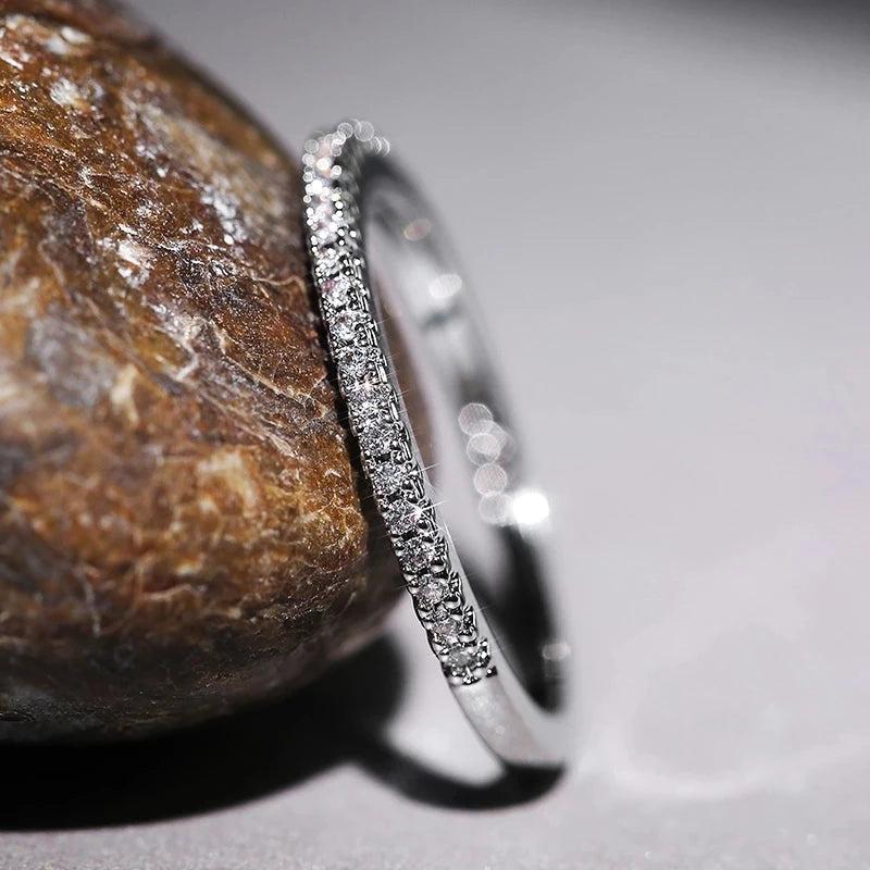 luckacco 925 sterling silver crystal wedding engagement rings for women girls fashion jewelry valentines day gift