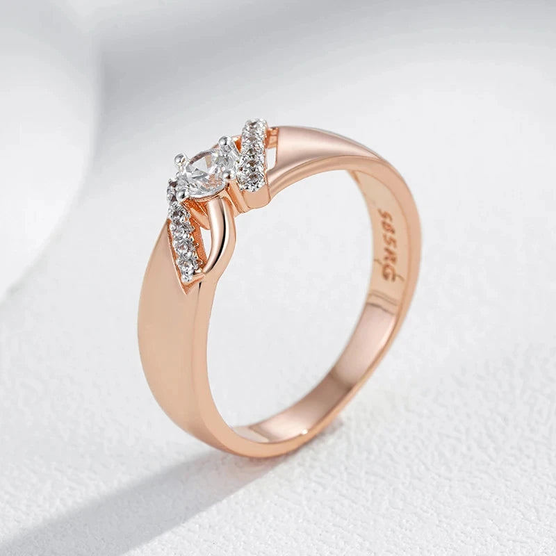 luckacco wbmqda luxury wedding rings for women 585 rose gold silver color mix   fashion creative zircon jewelry accessories