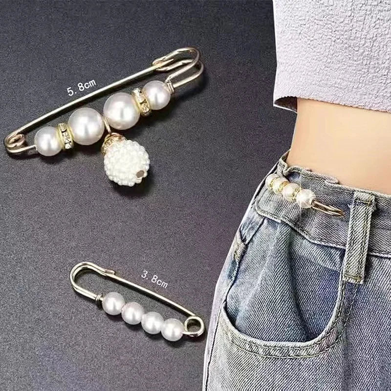 luckacco ainameisi - women's metal leak proof brooch korean fashion 8-piece set flip clothing corset brooch diy accessories