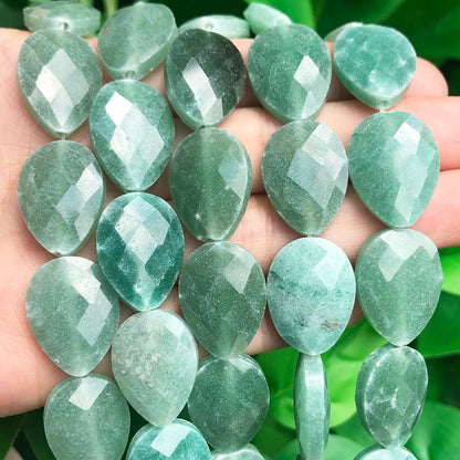 Luckacco Natural Faceted Amethysts Labradorite Aventurine Tiger Eye Water Drop Shape Stone Beads DIY Charm For Jewelry Making Bracelet