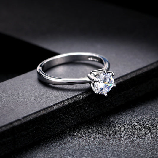 Luckacco Engagement Rings For Women Bride Crystal Silver Gold Color Wedding Rings Accessories Jewelry Korean Fashion Jewelry R014