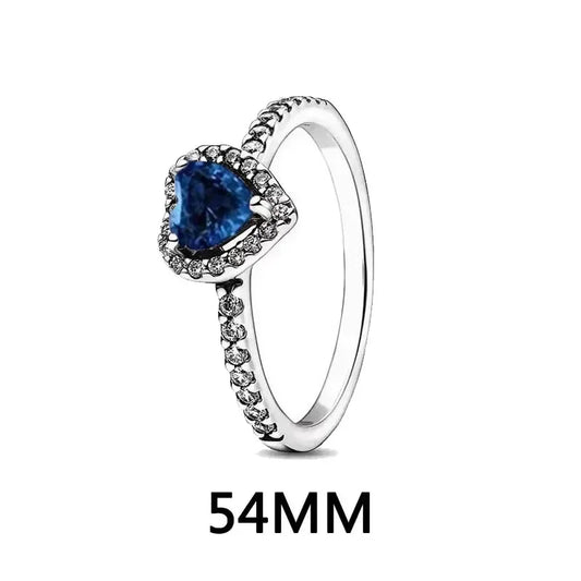 Luckacco New 925 sterling silver heart-shaped pink ring necklace earring set luxurious sparkling charm jewelry fashion wedding gift