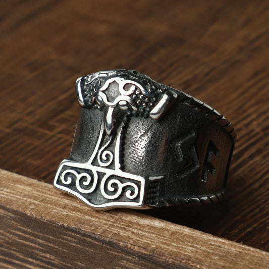 Luckacco Unique Viking Bear Claw Ring For Men Vintage Stainless Steel Odin Viking Celtic Ring Punk Motorcyclist Biker Jewelry