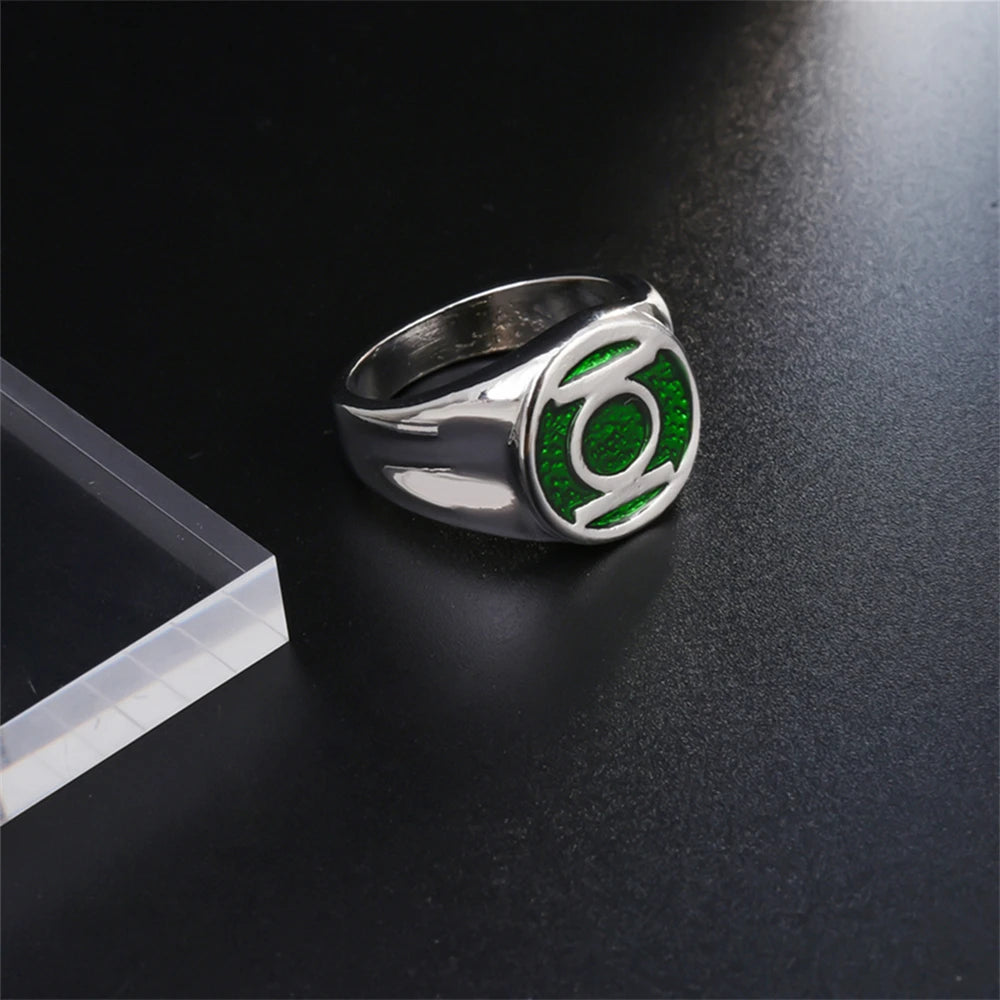 luckacco comics super hero ring green lantern rings movie same popular jewelry men women party dating jewellery  festival gift