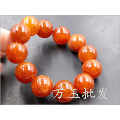 Luckacco Red Chalcedony Agate Pattern Bracelet Fashionable And Versatile