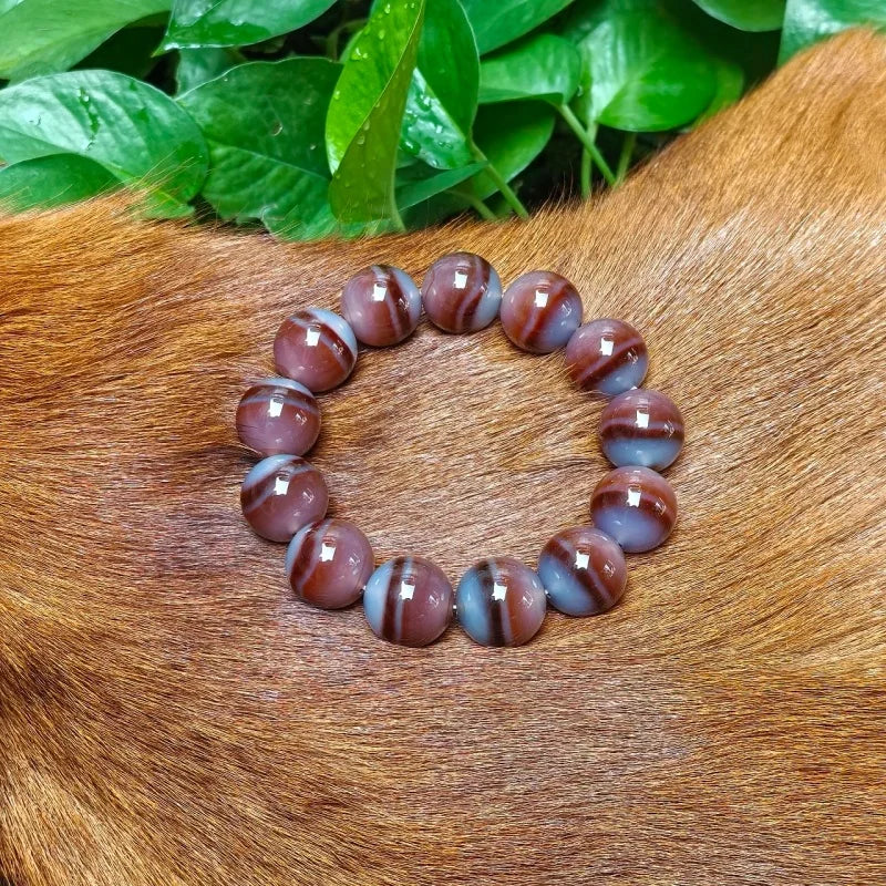 luckacco 17mm round with high-quality cinnabar material bead natural thread shaped pharmacist agate dzi beads bracelet