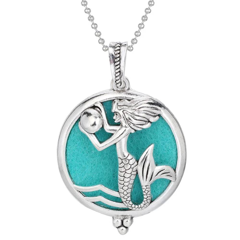 luckacco aromatherapy necklace tree of life diffuser jewelry vintage open locket pendant essential oil perfume aroma diffuser necklace