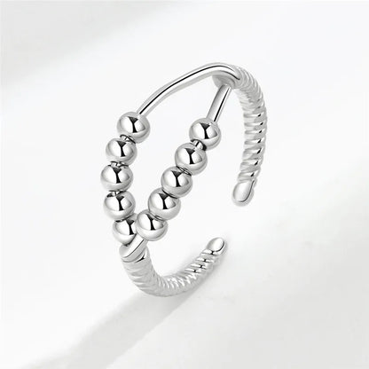 Luckacco Ethnic Mandala Flower Finger Rings for Women Girls Rotating Rose Sun Planet Anxiety Knuckle Ring Anti Stress Jewelry