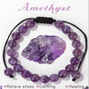 Luckacco Adjustable Healing Amethysts Bracelets For Women Men Natural Stone 8mm Beads Braided Bracelet Stress Relief Anxiety Jewelry