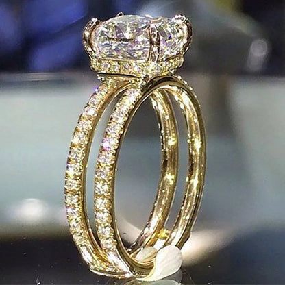 Luckacco New Retro Women Square Royal Princess Stylish Wedding Ladies Finger Ring  Pretty Gift Valentine's Surprise For Wife