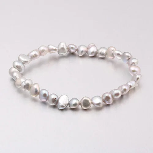 luckacco high quality 6-7 mm freshwater irregular pearl bracelets natural pearl bracelet for women pearl bracelet