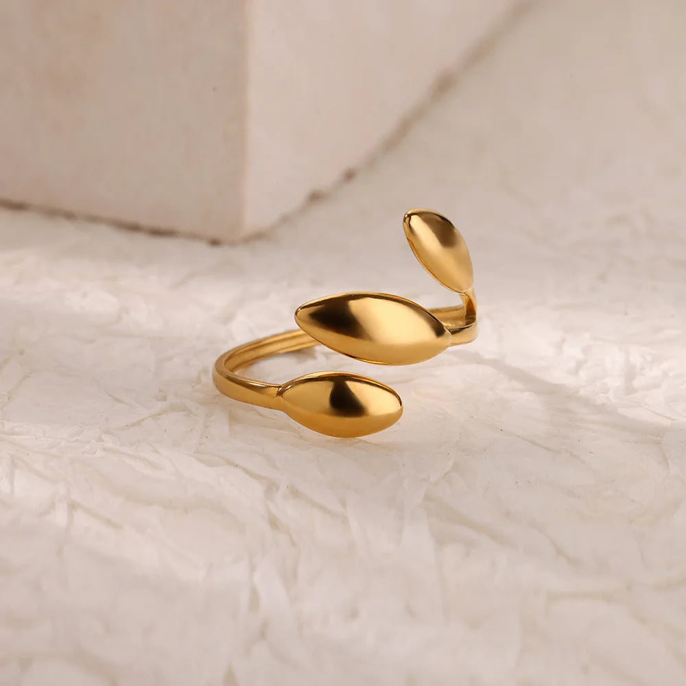 luckacco double heart rings for women gold color stainless steel open adjustable ring female fashion party wedding aesthetic jewelry gift