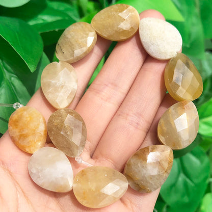 Luckacco Natural Faceted Amethysts Labradorite Aventurine Tiger Eye Water Drop Shape Stone Beads DIY Charm For Jewelry Making Bracelet