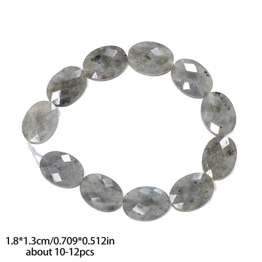 Luckacco AAA Natural Stone Multicolor Faceted Oval Stone Beads 18x13mm Loose Spacer Beads For Jewelry Making DIY Necklace Earrings Gifts