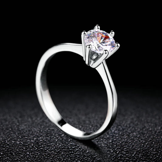 Luckacco ZHOUYANG Wedding Rings For Women Classic 1 Carat AAA+ Zircon Light Gold Color Engagement Anniversary Ring Jewelry  R174