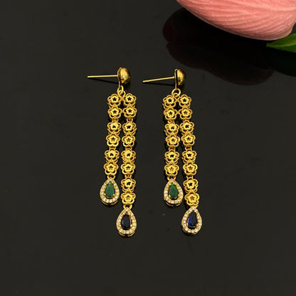 Luckacco JRH Gold Plated 4-Piece Jewelry Set for Women Africa Elegant Necklace Earrings Bracelet Ring Luxury Gift Set for Her