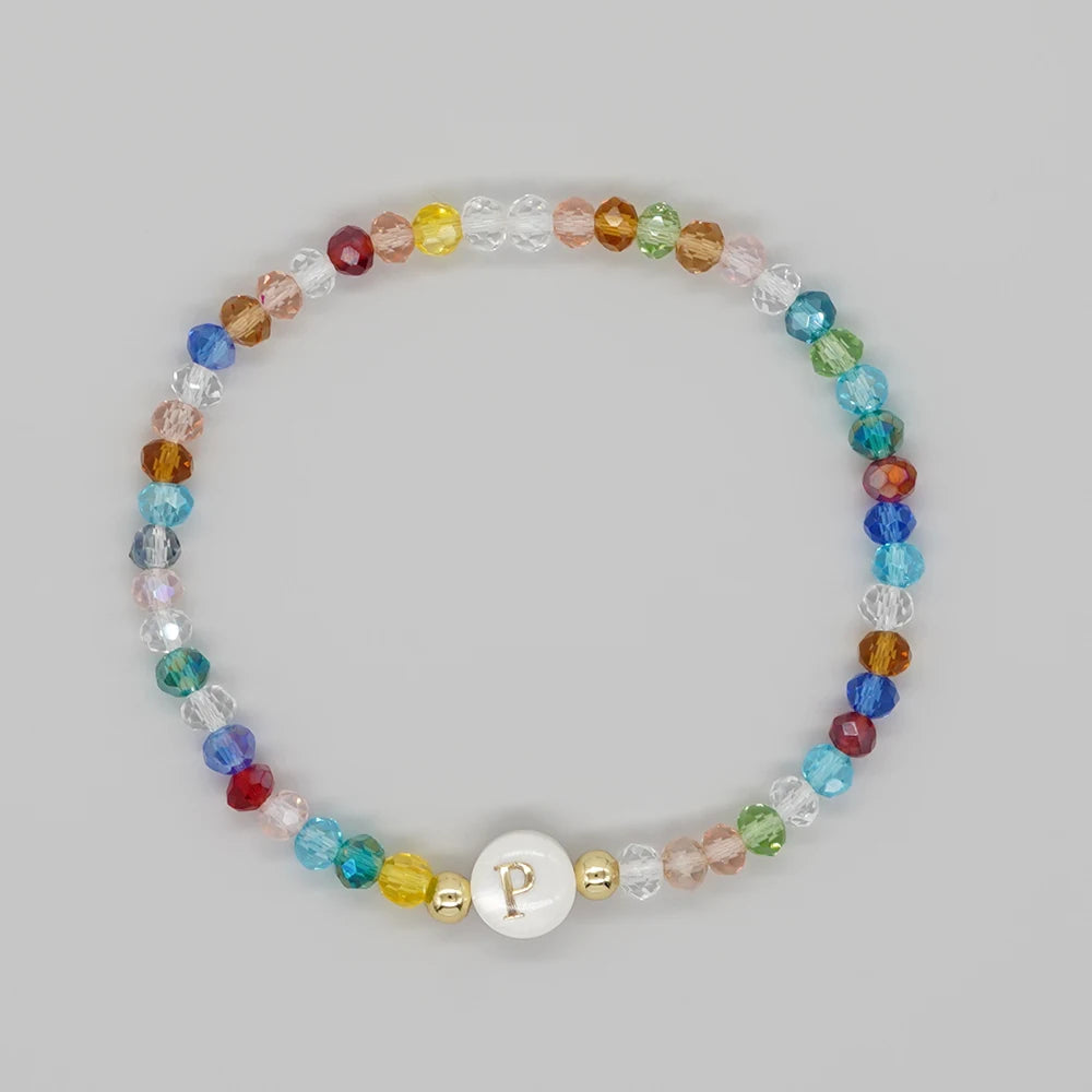 luckacco go2boho crystal shell letter a-z bracelets for women boho summer beach lucky fashion trend jewelry accessories surprise gifts