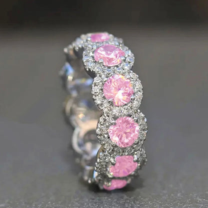 Luckacco daily picks Sparkling Cubic Zirconia Promise Rings for Women Wedding Engagement Bands Silver Color New Modern Fashion Female Jewelry