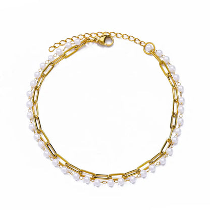 Luckacco Elegant Zircon Flowers Bracelet For Women Girls Charm Gold Color Stainless Steel Plant Bracelets Luxury Designer Jewelry Gifts
