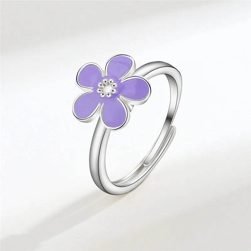 luckacco ethnic mandala flower finger rings for women girls rotating rose sun planet anxiety knuckle ring anti stress jewelry