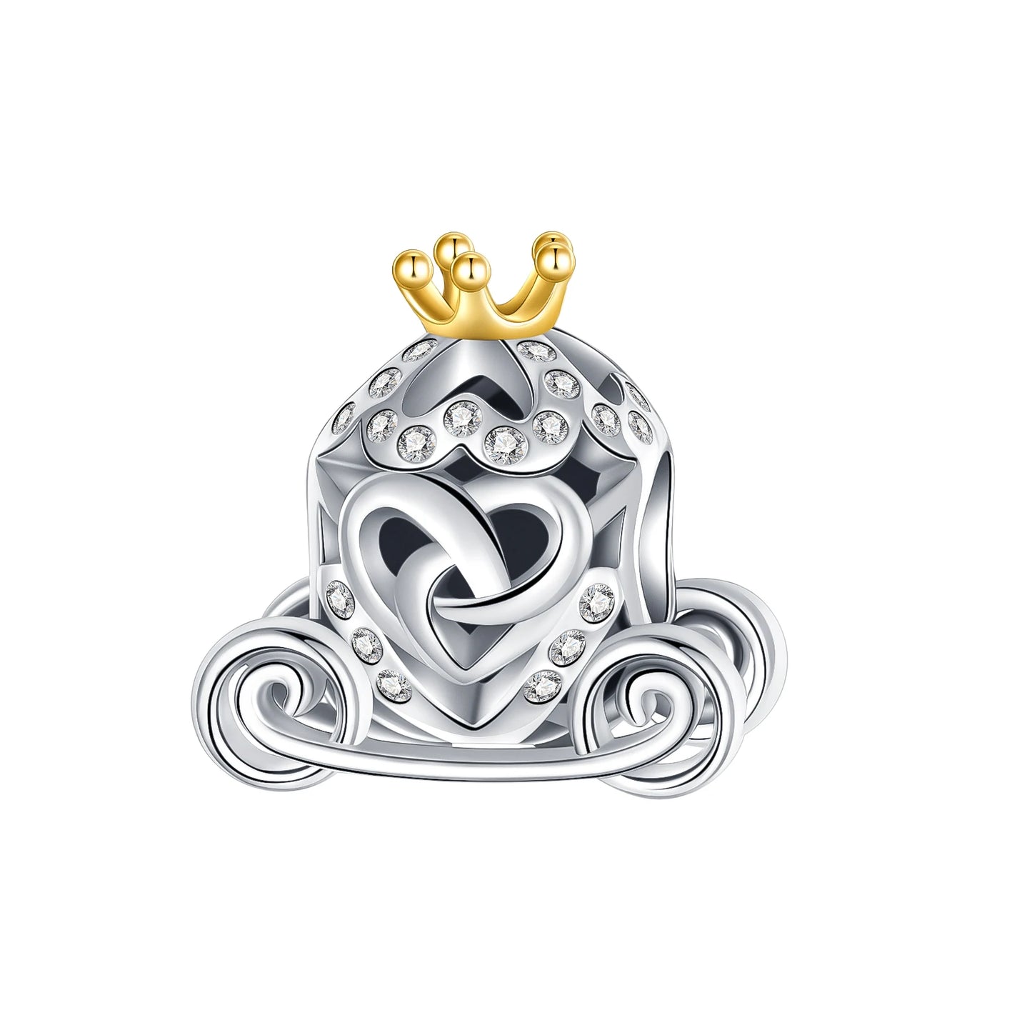 luckacco crown charms skull bead original 925 sterling silver inlaid zirconium pendants fit bracelet necklace jewelry lover gift