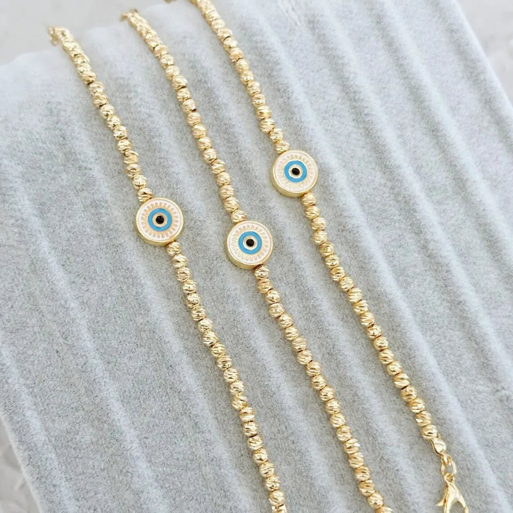 luckacco kkbead evil eye bracelet femme high quality gold plated beaded bracelet jewelry for women accessories gift pulseras mujer