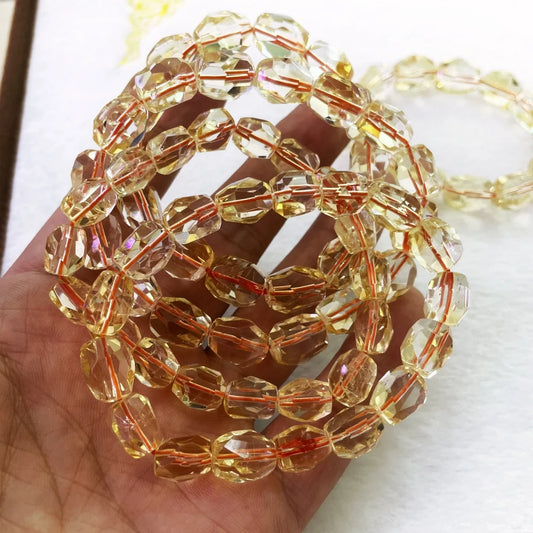 Luckacco  Natural AAAAAAA amethyst Faceted Stone Citrine ametrine  Spacer Beads For Jewelry Making DIY Bracelet Necklace