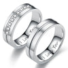Luckacco Fashion Stainless Steel Couple Engagement Rings for Women Men Crystal I LOVE YOU Ring 2022 Wedding Jewelry Accessories Gifts