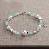 Luckacco VENTFILLE 925 Sterling Silver 6mm Shell Pearl Glass Bead Star Bracelet For Women Gift Crushed Silver Jewelry