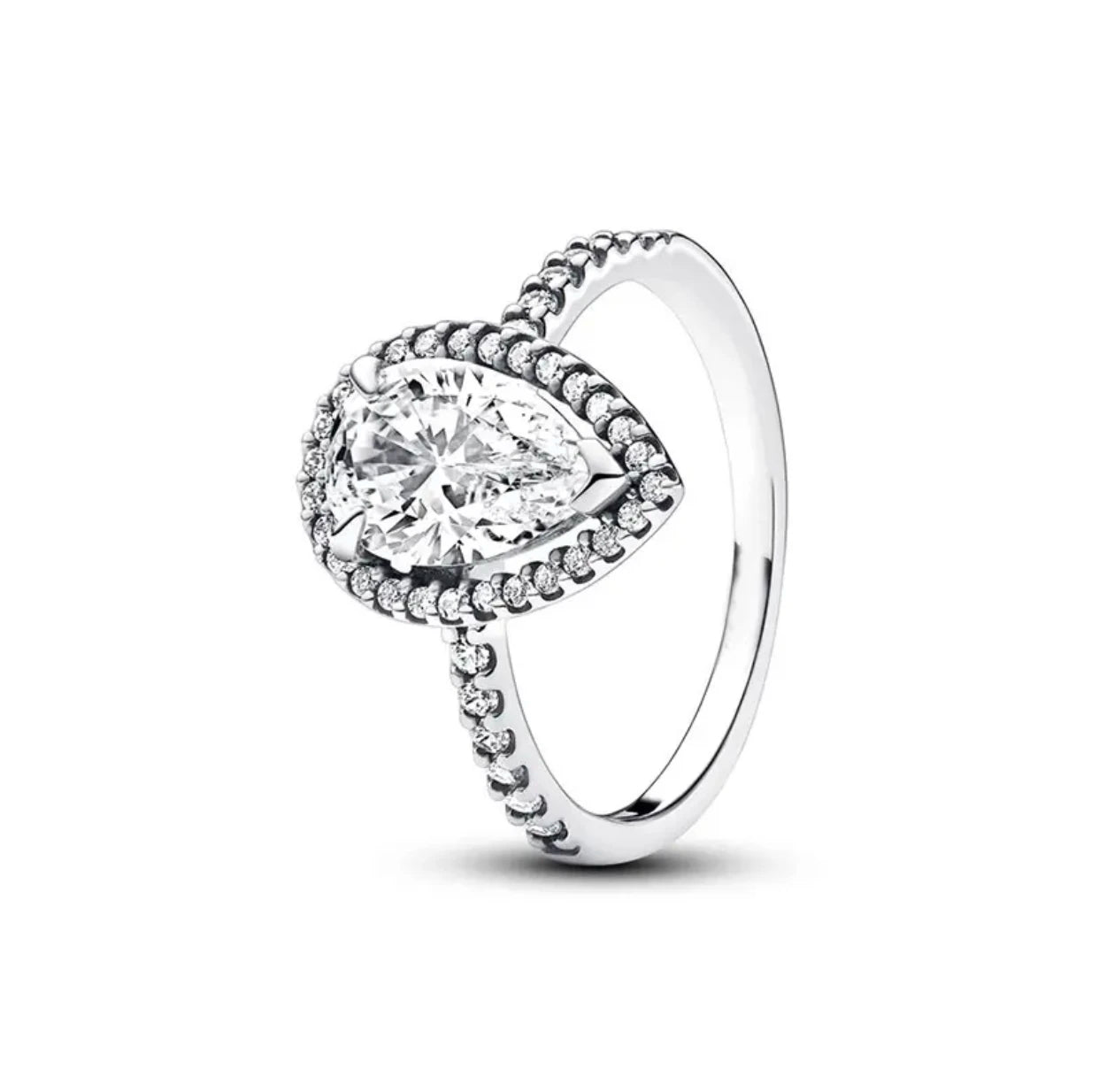 luckacco 100% fashionable 925 sterling silver original heart-shaped water drop butterfly zircon charming ring for women's wedding jewelry