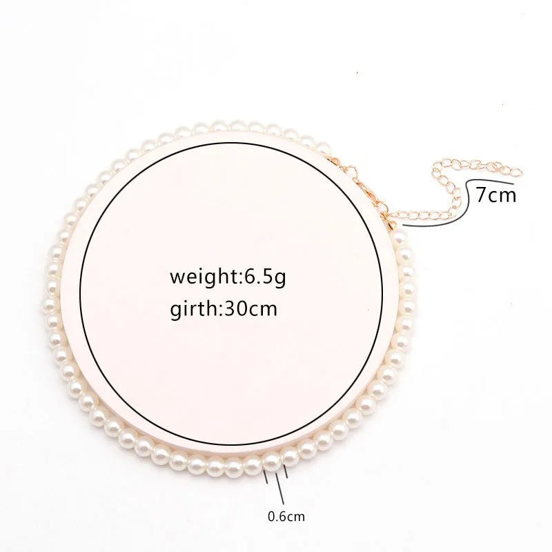 luckacco elegant big white imitation pearl beads choker clavicle chain necklace for women wedding jewelry collar new  dropshippi
