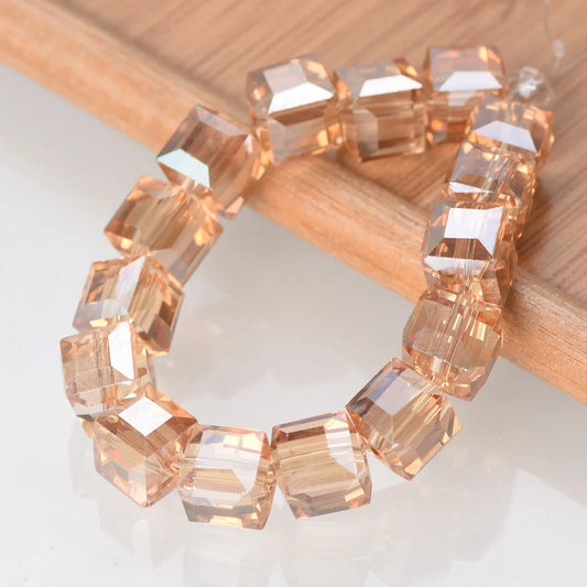 Luckacco 3mm 4mm 6mm 8mm 10mm Cube Square Faceted Czech Crystal Glass Loose Crafts Beads  Lot for Jewelry Making DIY Part 1