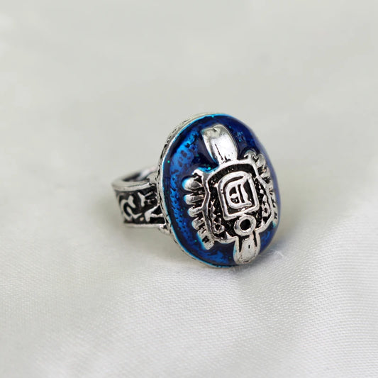 Luckacco 1 Pc The Vampire Diaries Rings Elena Gilbert Daylight Rings Vintage Crystal Ring With Blue Lapis FashionJewelry Movies Cosplay