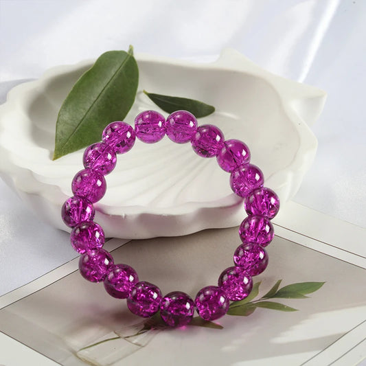 Luckacco Shinning Crystal Beads Elastic Bracelet Korean Style Colorful Crystal Glass Beaded Bracelet Bangles For Women