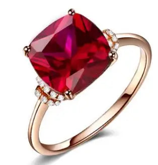 Luckacco Popular Ruifan Europe Luxury Square Double Layer Cubic Zircon Wedding Rings for Bride Women's Engagement Party Ring Jewelry