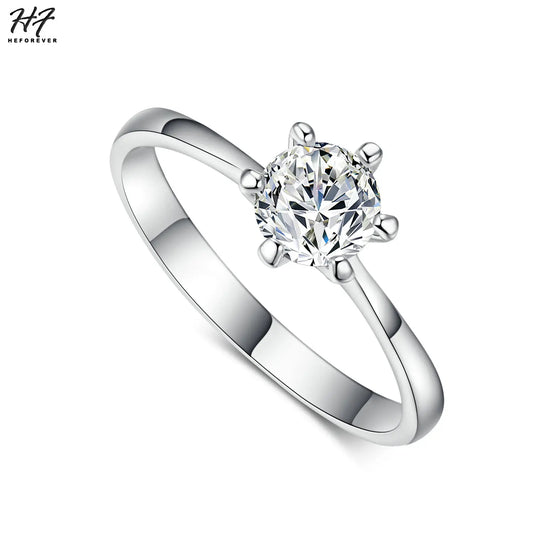 Luckacco Engagement Rings For Women Bride Crystal Silver Gold Color Wedding Rings Accessories Jewelry Korean Fashion Jewelry R014