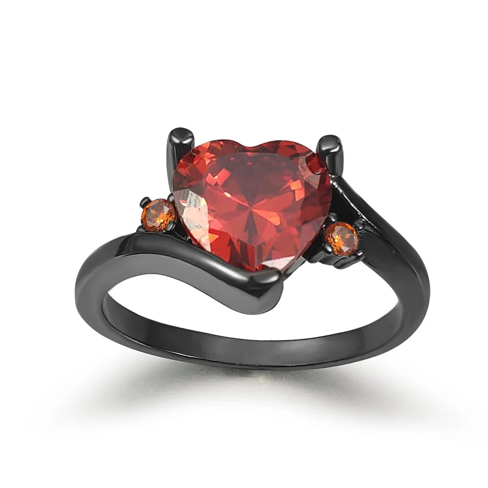 luckacco retro punk skull gothic ring for women men halloween goth black gold color rings accession  fashion jewelry r523