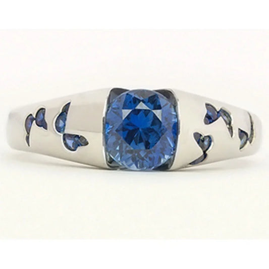 Luckacco Creative Women Fashion Butterfly Ring Silver Color Inlaid White Stone Engagement Rings for Women Bridal Wedding Jewelry