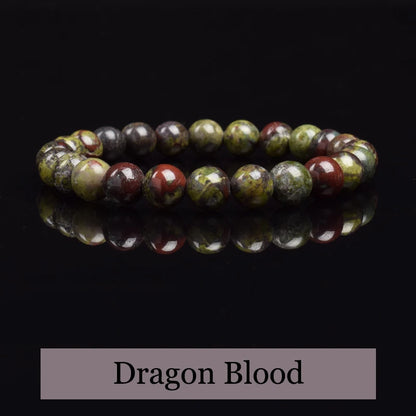 Luckacco Natural Dragon Blood Stone Bracelet Made of Real Natural Stones Beads Bracelets Gems Jewelry Women Men Genuine Bloodstone Jasper